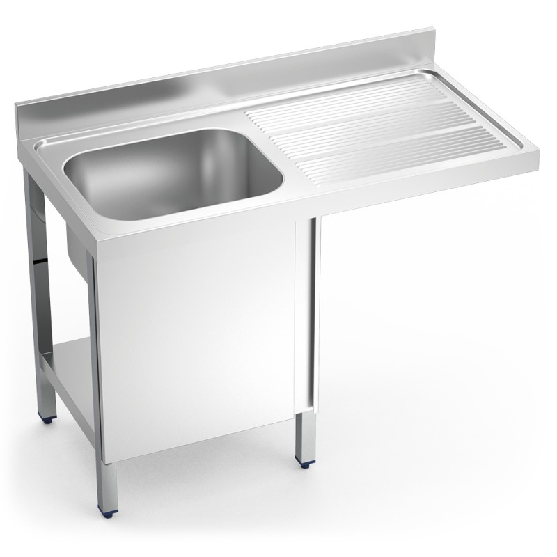 Fregadero para lavavajillas con puerta 1 cubeta escurridor derecha 1200x600 mm