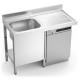 Fregadero para lavavajillas con puerta 1 cubeta escurridor derecha 1200x600 mm
