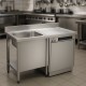Fregadero para lavavajillas con puerta 1 cubeta escurridor derecha 1200x600 mm