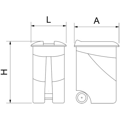 Contenedor de desperdicios 80L serie GO Gris