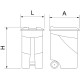 Contenedor de desperdicios con tapa y ruedas azul 80 lts. Serie GO!