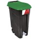 Contenedor de desperdicios con tapa y ruedas verde 80 lts. Serie GO!