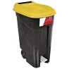 Contenedor de desperdicios con tapa y ruedas amarrillo 80 lts. Serie GO!