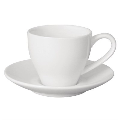 Plato taza cafe solo Olympia blanco (Caja 12). 12 ud. gk086
