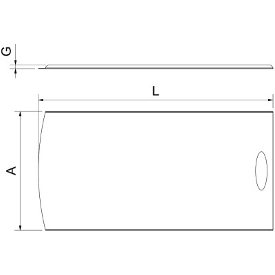 Pala lisa de acero inoxidable para pizza por metros 610x310 mm