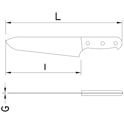 Cuchillo de cocina con mango de acero inoxidable antideslizante - Serie GripMaster