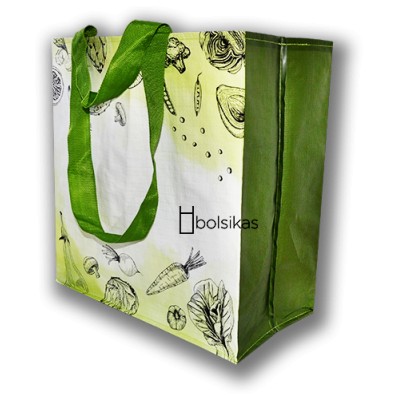 Bolsa de asas doble de rafia para las compras resistentes y reutilizable. Modelo: BCR003
