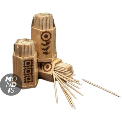 Palillero de madera con diseño tallado con palillos. Modelo: PRP009
