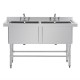 Fregadero doble profundo 1410 x 600 Vogue cf406