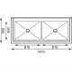 Fregadero doble profundo 1410 x 600 Vogue cf406