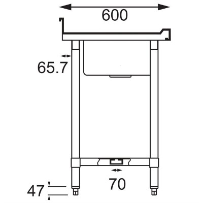 Fregadero de acero inox Vogue 2400 x 600mm u910