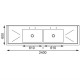 Fregadero de acero inox Vogue 2400 x 600mm u910