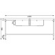 Fregadero de acero inox Vogue 2400 x 600mm u910