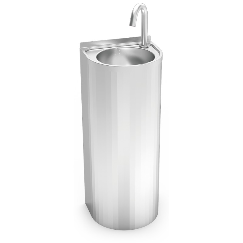 Lavamanos inox de columna electrónico reforzado