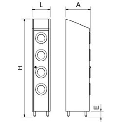 Contenedor de reciclaje vertical 370x480x2010 mm