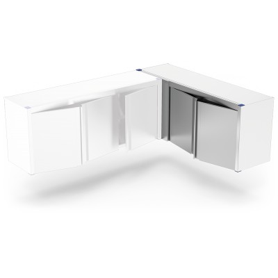 Armario inox de esquina izquierda con puertas abatibles 1075x340x660 mm