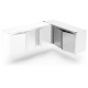 Armario inox de esquina izquierda con puertas abatibles 1075x440x660 mm