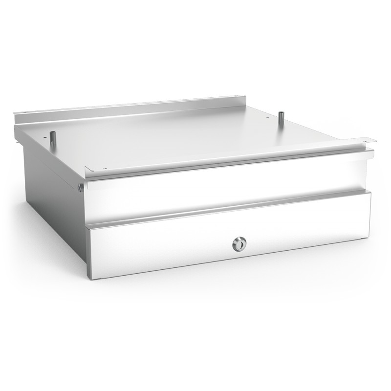 Cajón y tolva inox a acoplar por el cliente con tirador horizontal