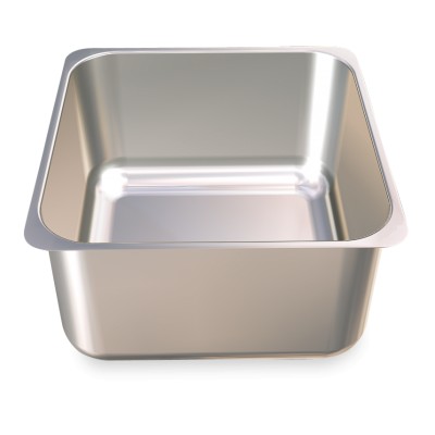 Fregadero inox rectangular soldado a mesa FRICOSMOS