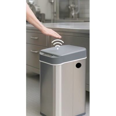 Papelera de acero inoxidable 18L con tapa automática contactless