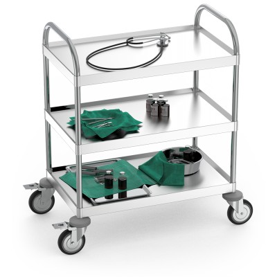 Carro de servicio con 2 entrepaños de 1035x535x97