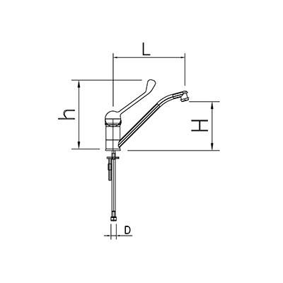 Grifo monomando codo sobremesa dos aguas 200x120x3/8