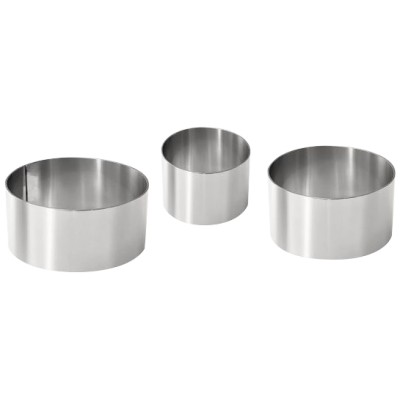 Conjunto de 6 aros de emplatar en acero inox