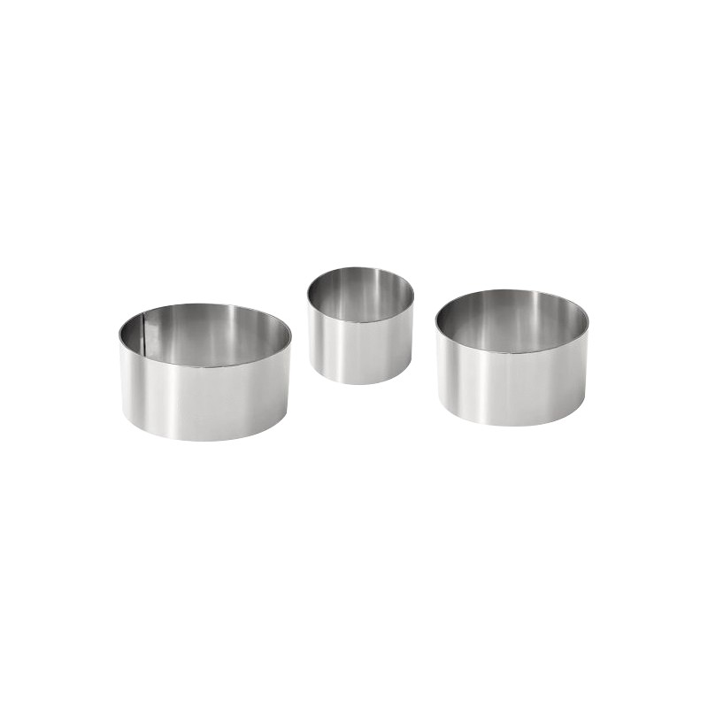 Conjunto de 6 aros de emplatar en acero inox