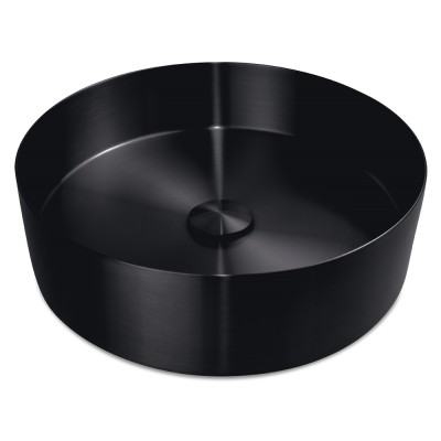 Lavabo redondo negro de sobre encimera para baño