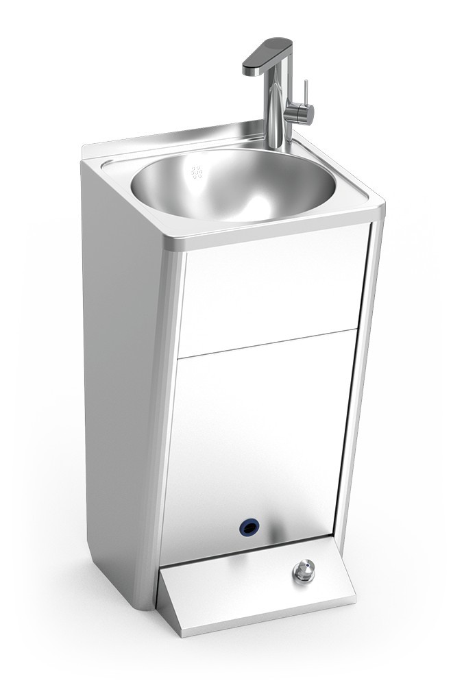Lavamanos registrable portátil acero inox con agua caliente | Serie GO