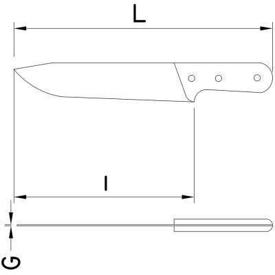 Cuchillo degollar ancho 220 mm