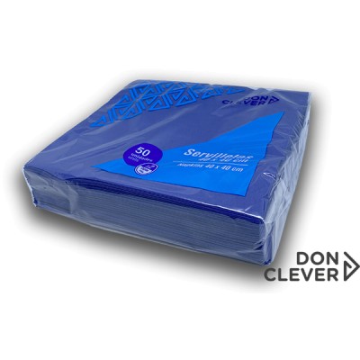 Servilleta para comedor de color azul 40x40 de 2 capas, calidad tissue. Modelo: SER462