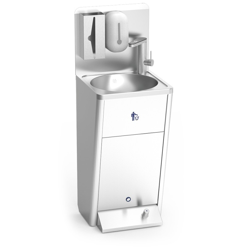 Lavamanos registrable acero inox con grifo calentador instantáneo
