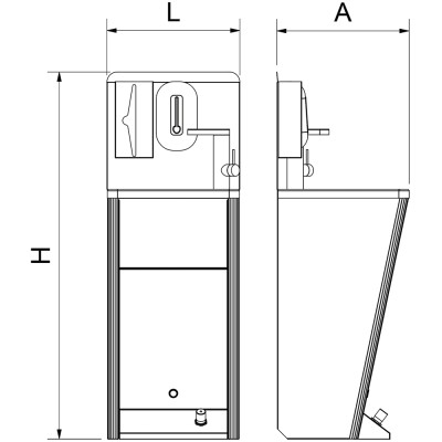 Lavamanos registrable acero inox con grifo calentador instantáneo