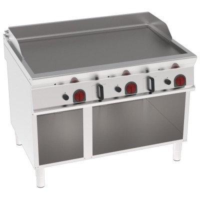 Plancha frytop 15 mm a gas lisa sobre soporte 1200x900x900 mm - 24 Kw