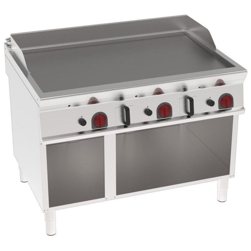 Plancha frytop 15 mm a gas lisa sobre soporte 1200x900x900 mm - 24 Kw