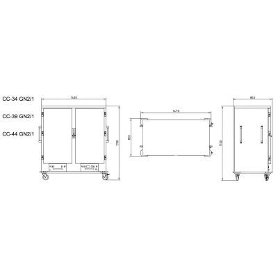 Carro caliente CC-39 GN 2/1