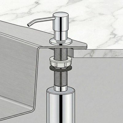Dosificador de jabón acero inox 300 ml encastrable