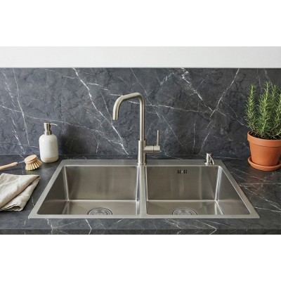 Fregadero 2 cubetas 820x450x220 mm