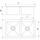 Fregadero 2 cubetas 820x450x220 mm