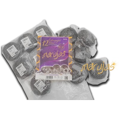 Estropajo de 40 grs, acero inoxidable 12 ud