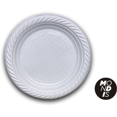 Plato de postre de plástico pp reutilizable 17 cm.. Modelo: PFP902
