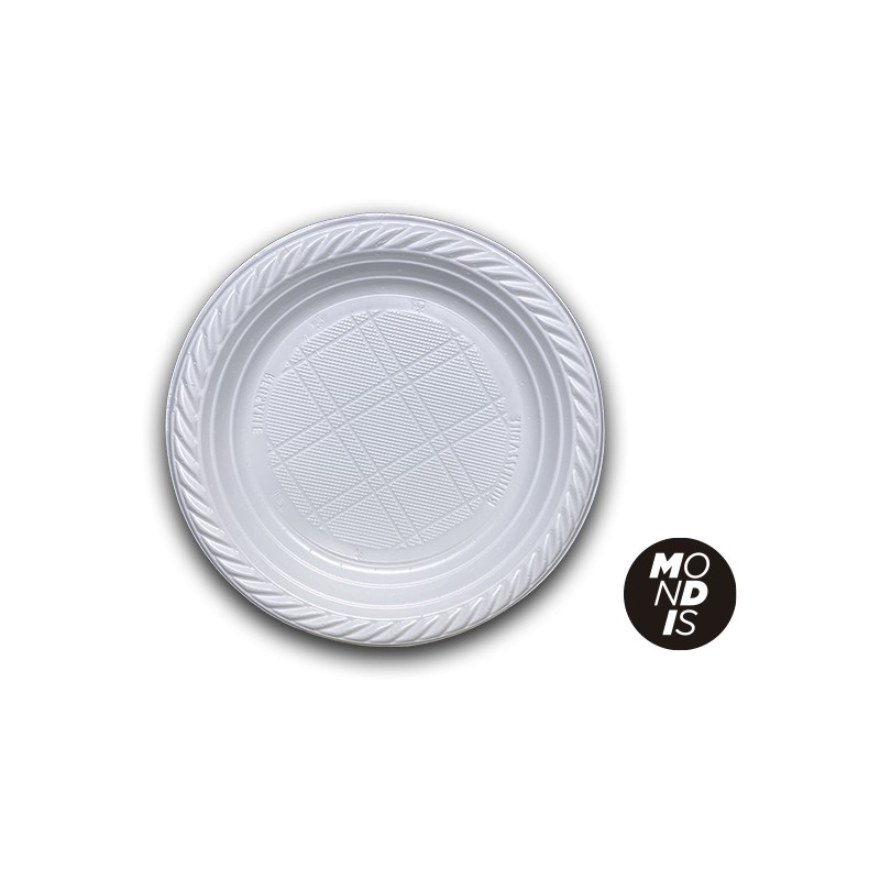 Plato de postre de plástico pp reutilizable 17 cm.. Modelo: PFP902