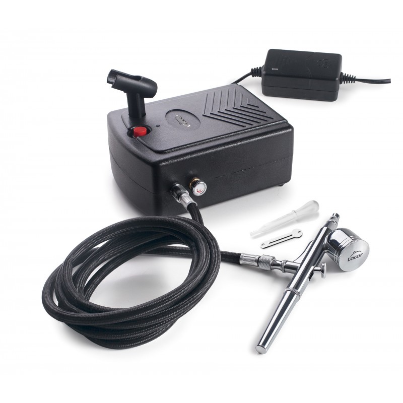 Set aerografo acción doble con compresor. Lacor 69450