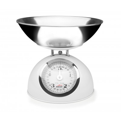 Bascula retro white 5 kg bol inox. Lacor 61714