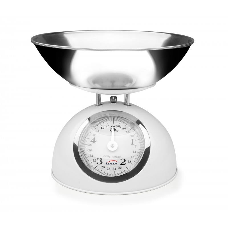 Bascula retro white 5 kg bol inox. Lacor 61714