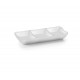 Fuente 3salsa mini melamina white 19X8X3. Lacor 63280