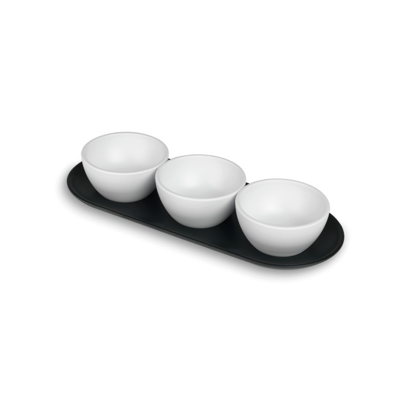 Bandeja 3 bols black white. Lacor 63403
