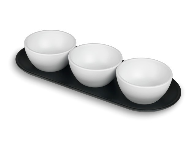 Bandeja 3 bols black  white. Lacor 63403