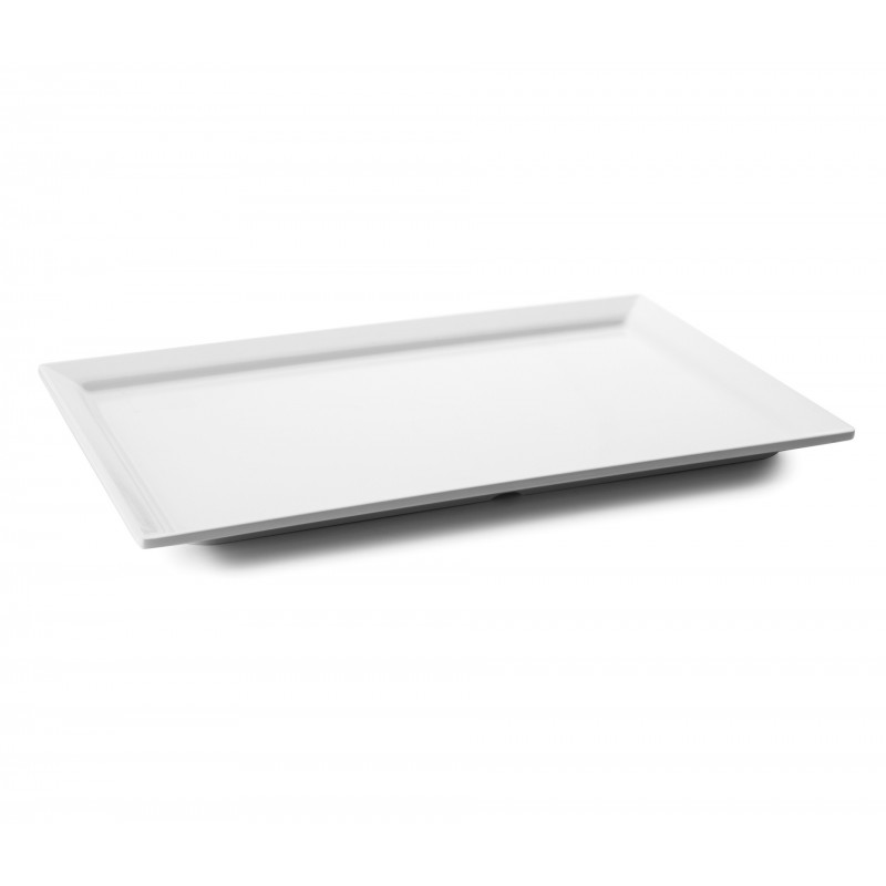 Fuente melamina clasica blanco 70x30x2cm. Lacor 63536